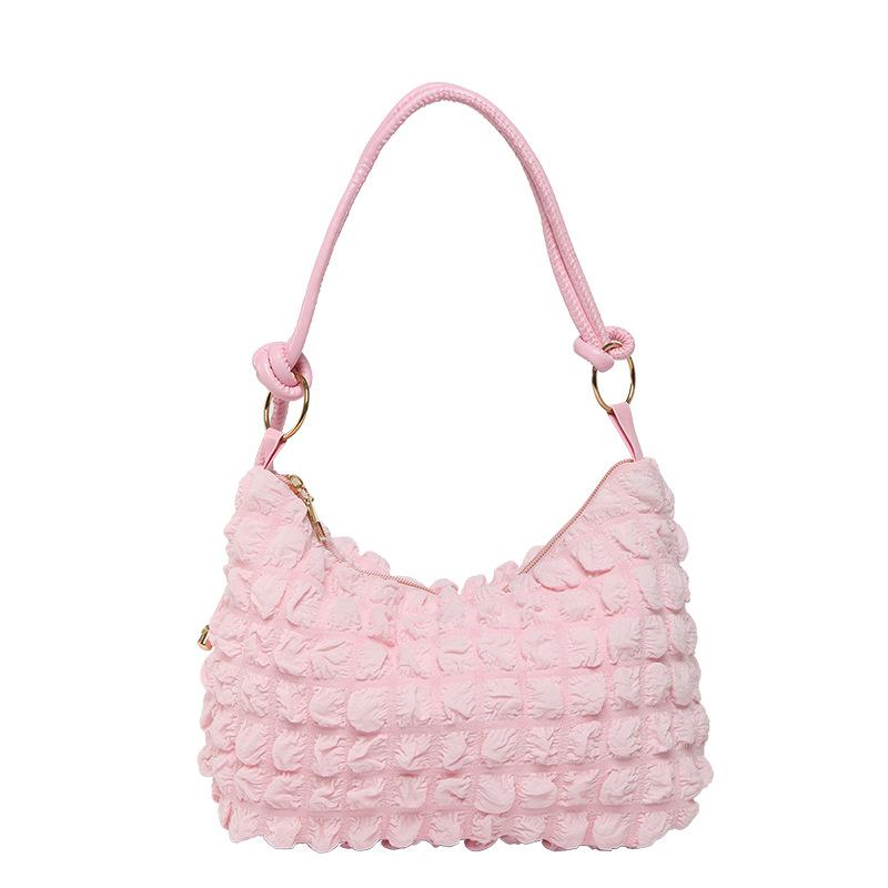 Women's simple temperament gentle folds underarm bag women's spring summer shoulder messenger bag small square bag