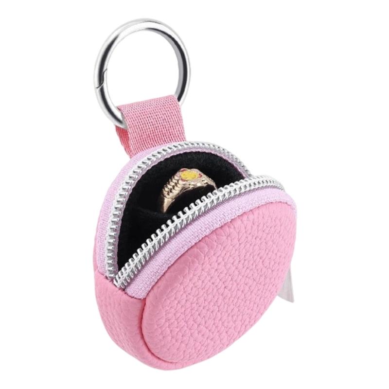 Small Travel Jewelry Organizers Soft Leather Case With 4 Color Addition For Earrings Rings Necklace Storage