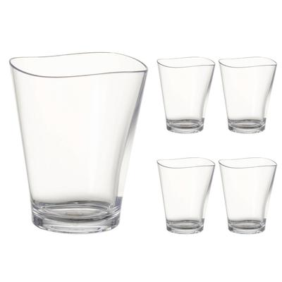 IJ Unzerbrechliche Gläser, 5er-Pack, 240 ml, Mikrowellen- und Spülmaschinenfest, Hergestellt in Japan, Outdoor, Kinder, Restaurant, Niedlich, Stilvoller klarer Tumbler,