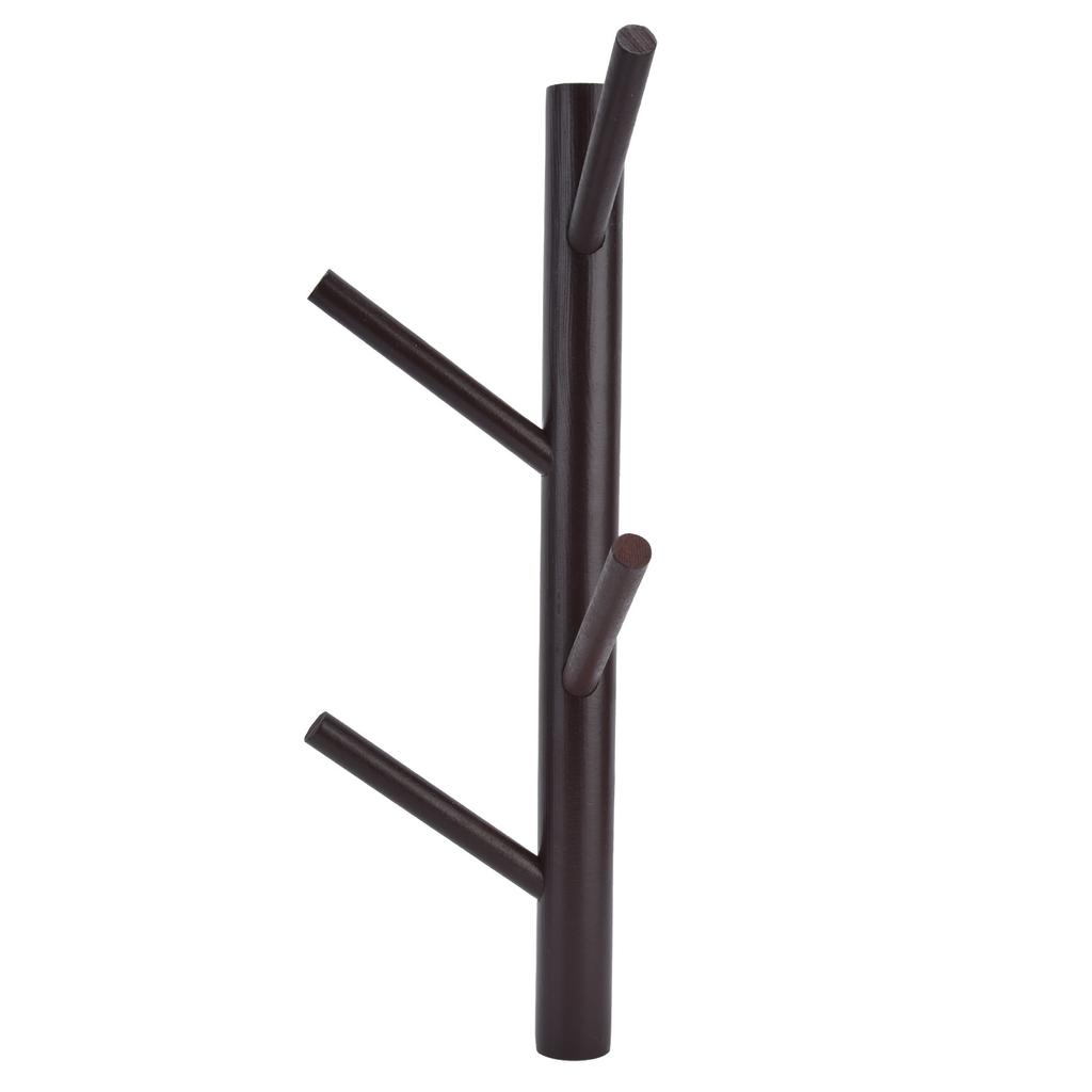 Punch Free Wall Mounted Coat Rack Towel Hanger Tree Branch Shaped Hat Rack for Living Room(Brown 4