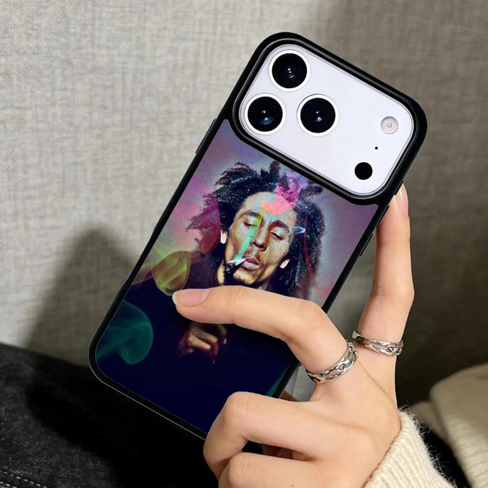 Capa Case for iPhone 17 Air 16 Pro Max 15 Plus 11 13 Mini 14 12 Back Phone Cover Bob Marley Quotes Rasta Reggae