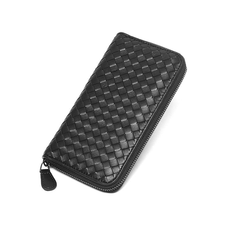 Женский кожаный кошелек ручной работы из первой овчины мужской и женский кошелек длинный клатч чёрный 4980₽