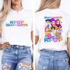 Funny Kpop Demon Hunters Print T-Shirt Women Men Loose Short Sleeve Round Neck Top Female Casual Shirt Tees