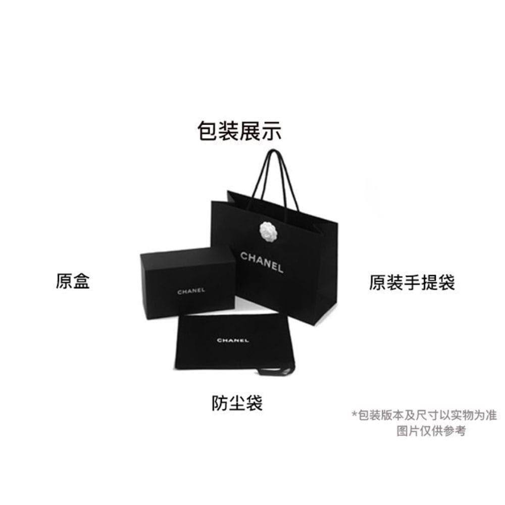 Chanel Calfskin Makeup Bag Handbag Women's Black AP4933-B22105-94305