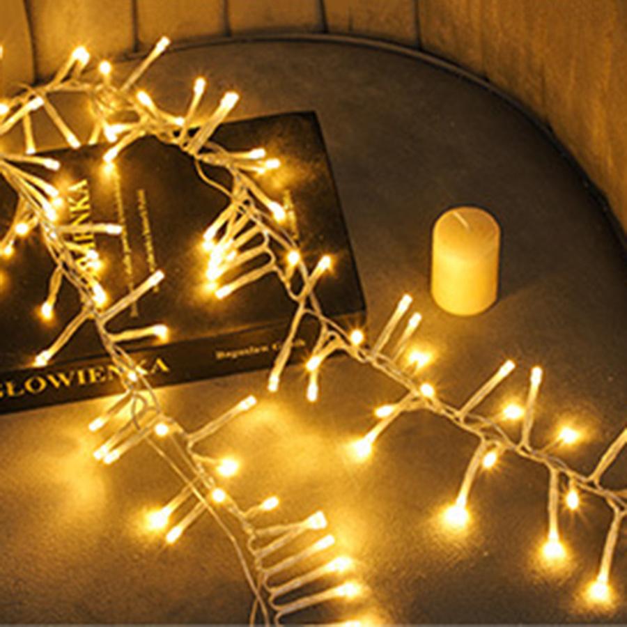 3X1M Christmas Icicle Light Outdoor Curtain Icicle Light 600 LED Cluster Firecrackers String Lights Garland for Tree Decor