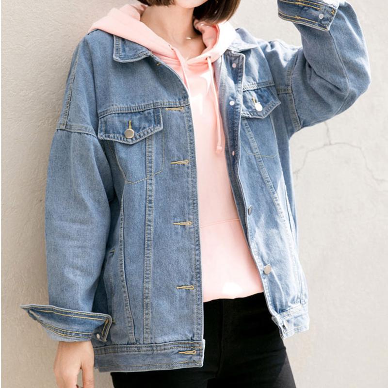 Extra Large Size Women's Denim Jacket Women's Korean Version Loose Student  Jean Jackets Top L-5XL