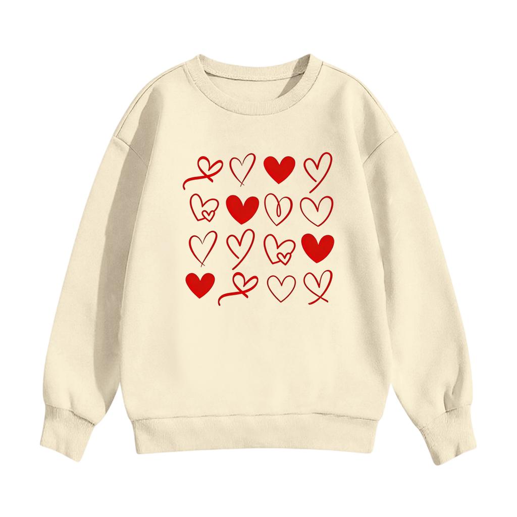 Kinder Freizeit Rundhals Bedruckter Pullover Langarm Kapuzen-Sweatshirt Oberteil