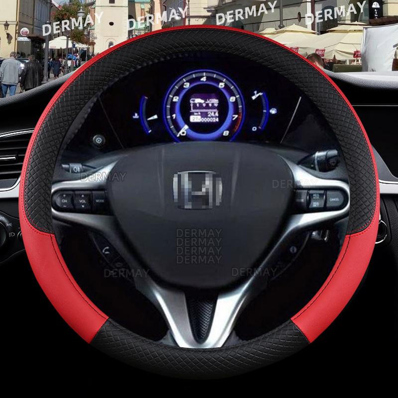 For Honda Civic 2004 2006 2007 2008 2009 2012 2013 2014 2015 Car Steering Wheel Cover PU Leather Non-slip Auto Accessories