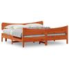 VidaXL Bed Frames and Headboards, Double Bed with Slat Base, Adult Bedroom Bed, Modern, Wax Brown 200x200 Cm 3216371