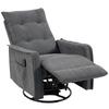 Recliner Armchair, Chenille Recliner Chair with Massage and Heat, 360 degrees Swivel Rocking Manual Recliner, Dark Grey