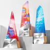 Custom Metal Wood Crystal Trophy Award for Corporate Events, Employee Recognition Souvenirs,Star Top Sales Champion Trophy