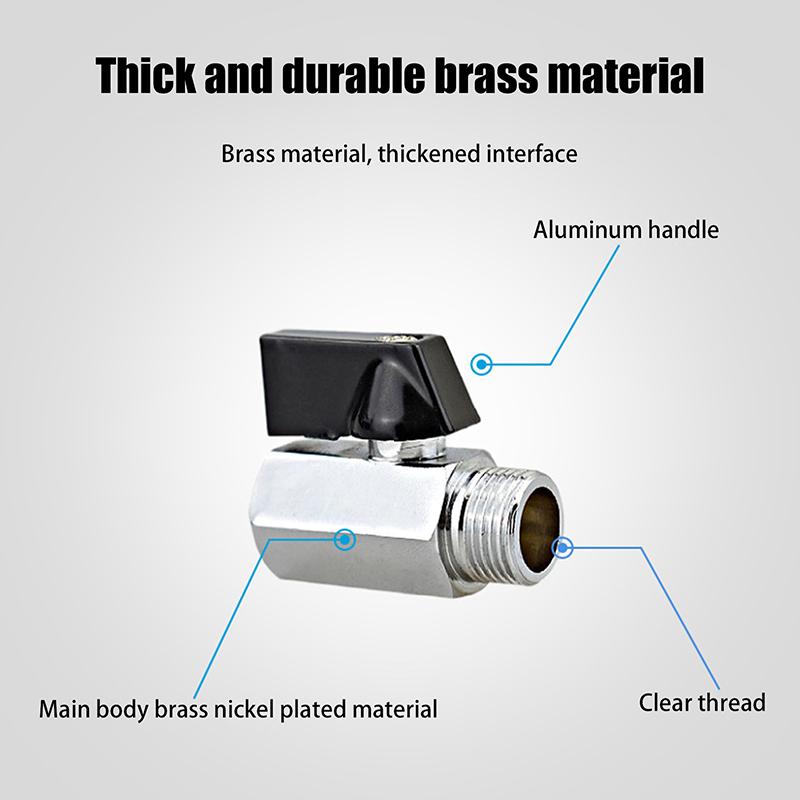 

Brass Mini Ball Valve 1/8 1/4 3/8 1/2 3/4 Bsp Female Male Thread Hardware 2 Way Ball Valve Copper A1