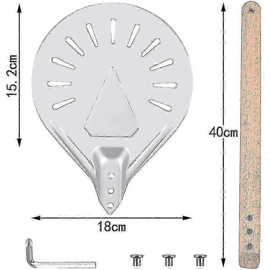 7" Pizza Turning Peel Pizza Shovel Paddle Pizza Server Cake Spatula Wooden Handle