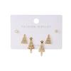 Elegant Korean Snowflake Christmas Tree Stud Earrings