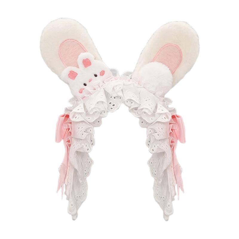 

Cute Rabbits Ear Hair Band With Nonslip Design Fashion Costume Accessory Perfect For Cosplay And Parties рожевий