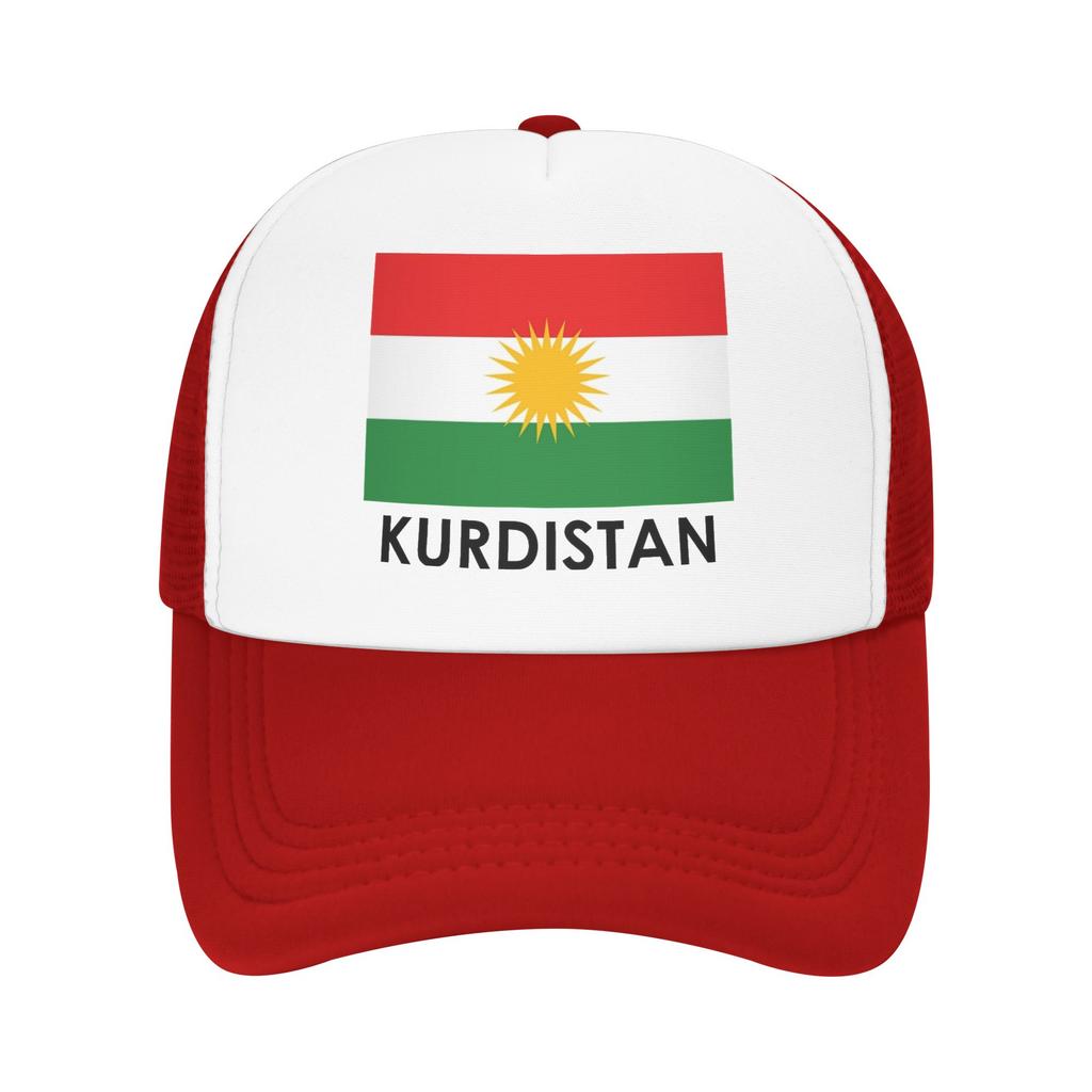 Kurdistan Flag Mesh Baseball Cap Unisex Women Sport Sun Hats  Dad Hat Adjustable Polyester Golf Hats High Quality Trucker Hat