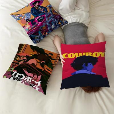 Anime Cowboy Retro Bebop Pillow Gift Home Office Decoration Bedroom Sofa Car Cushion Cover Case 45x45