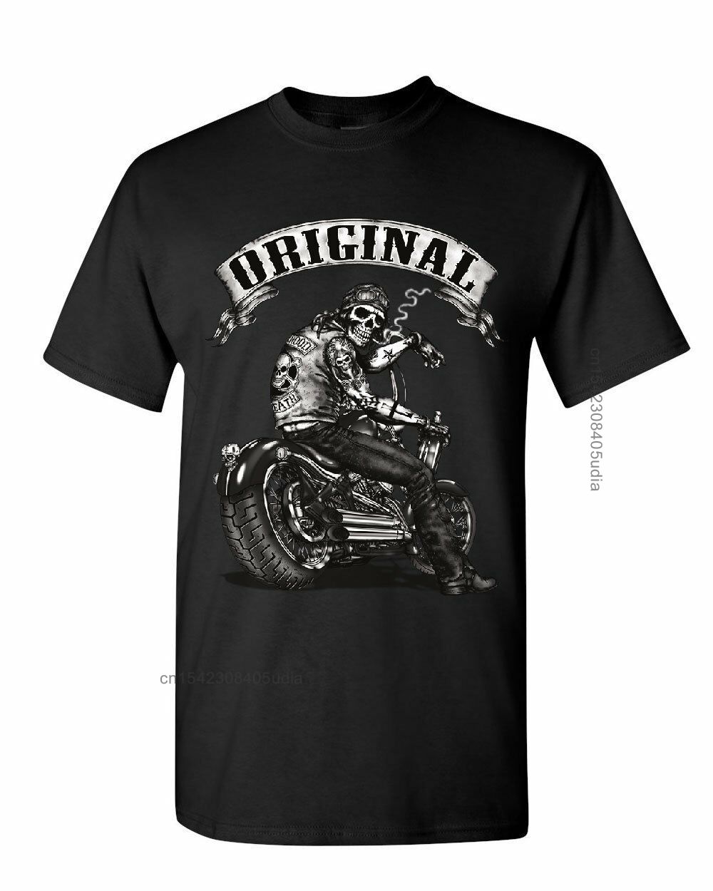 Original Biker Skull T-Shirts Ride Or Die Route 66 Motorcycle Mc New T Shirt Men Summer Design T Shirt - Men s Summer Cotton ... S разноцветный