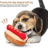 Jeanoko Hot Dog Toy Exquisite Design Food Shape Stuffed Toy Squeezable Soft Plush Dog Toy Soft Plush Hot Dog Shape for Cats Dogs