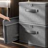 Faltbare Aufbewahrungsbox aus kationischem Stoff mit weichem Deckel zur Organisation von Kleidung, Spielzeug, Zuhause, Kleiderschrank, Mehrzweck-Aufbewahrungsbehälter