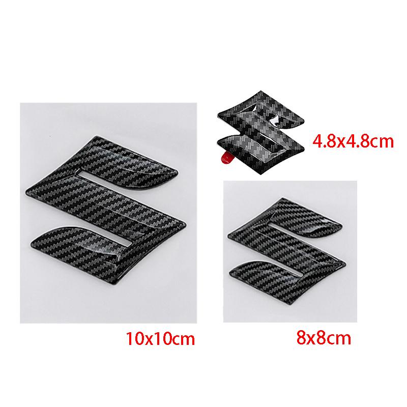 Kohlefaser 2 Stück/3 Stück ABS Auto Logo Front Heck Plakette Aufkleber für SUZUKI Swift Ersetztes Lenkrad Mittel Emblem Kofferraum Aufkleber