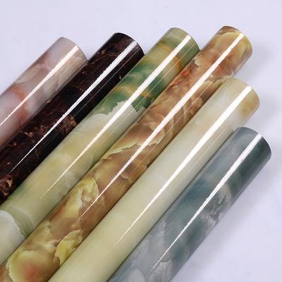 1PC 60cm * 5M Mermer Desen Duvar Çıkartmaları Duvar Kağıdı Mutfak Yenileme Çıkartmaları Su Geçirmez Yağ geçirmez