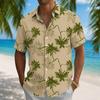 Herren Kokospalme Tropische Pflanzen Sommer Hawaiianisches Hemd Tropische Hemden Aloha Hemd Kurzarm
