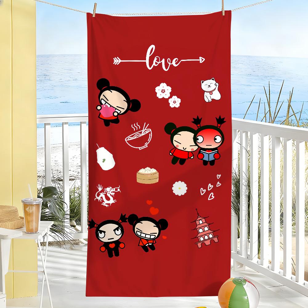 Cartoon P-Pucca Cute Towel Soft Pool Gift For Travel Gym Shower Camping Quick Dry Sports Large Beach Towels