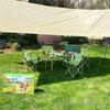 3x4.5m Silver-Coated Camping Tarp Tent: Sun, Rain & UV Protection Canopy.