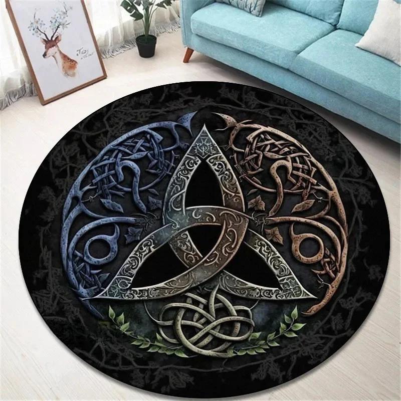 Runder Vintage-Teppich 'Baum des Lebens' für Wohnzimmer und Schlafzimmer Eleganter rutschfester Teppich Stilvolle dekorative Bodendekoration Perfektes Geschenk