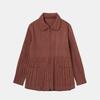 Pleats Me Curve Line Stand Collar Pleated Texture Jacket Ppjkw025011