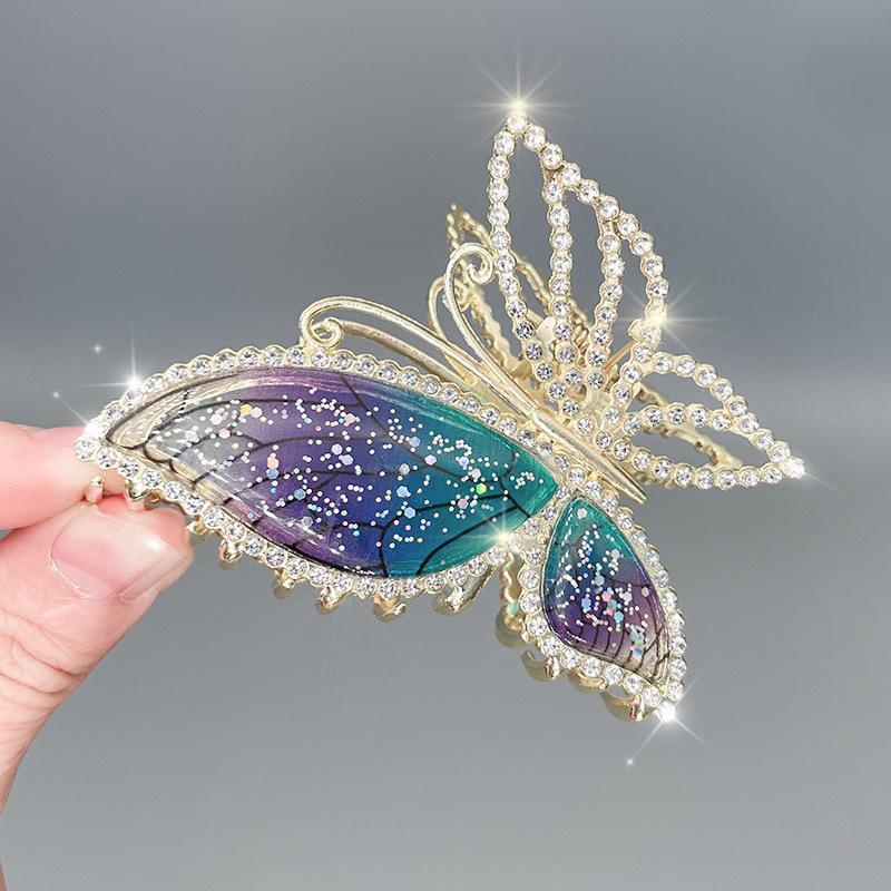 Stilig Fresh Temperament Oil Drop Floral Metal Shark Hair Clip