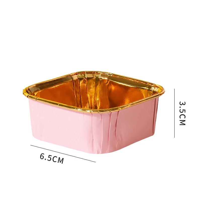 50Pcs 6.5x3.5cm Square Cupcake Paper Oil-proof Chiffon Roll Cake Cup Baking Muffin High Temperature Case Mold