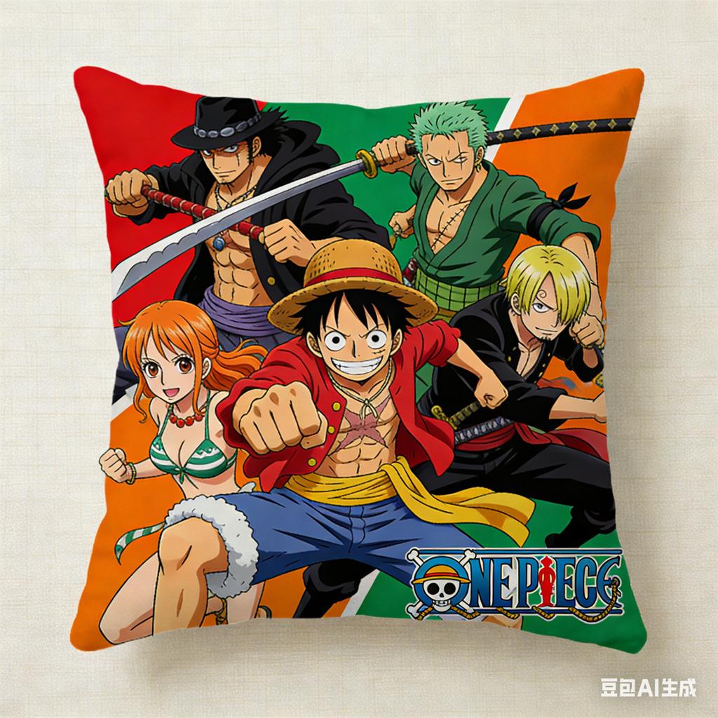 One Piece Pillow Cover Anime Fan Favorite Character Print Decorative Pillowcase for Bedroom Living Room and Anime Enthusiasts
