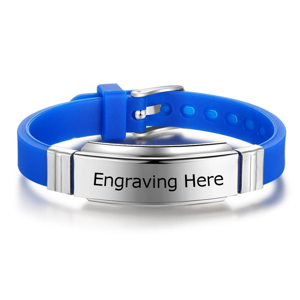 Personalized Stainless Steel Bracelets Bangles Punk Jewelry Diy Name Engraved Bracelets (Ba102442 )Punk Jewelry