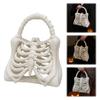 3D Printed Gothic Rib Cage Shape Purse Unique Halloween Party Clutch Bag Skeleton Bone Bag Gift for Women