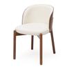2 Chaises de Salle à Manger en Bois Massif, Confortables et Respirantes, Style Moderne, Tissu Lin, Placage Bois Frêne Massif, Couleur Bois Noyer