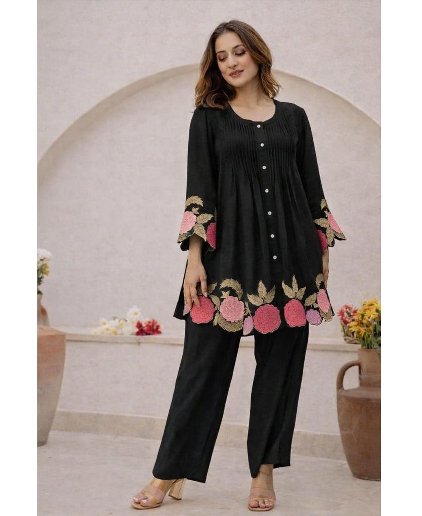 Damen Designer Baumwolle Oberteil Tunika Kurta Hosen Set Indisch Bollywood Party Wear Cord Set