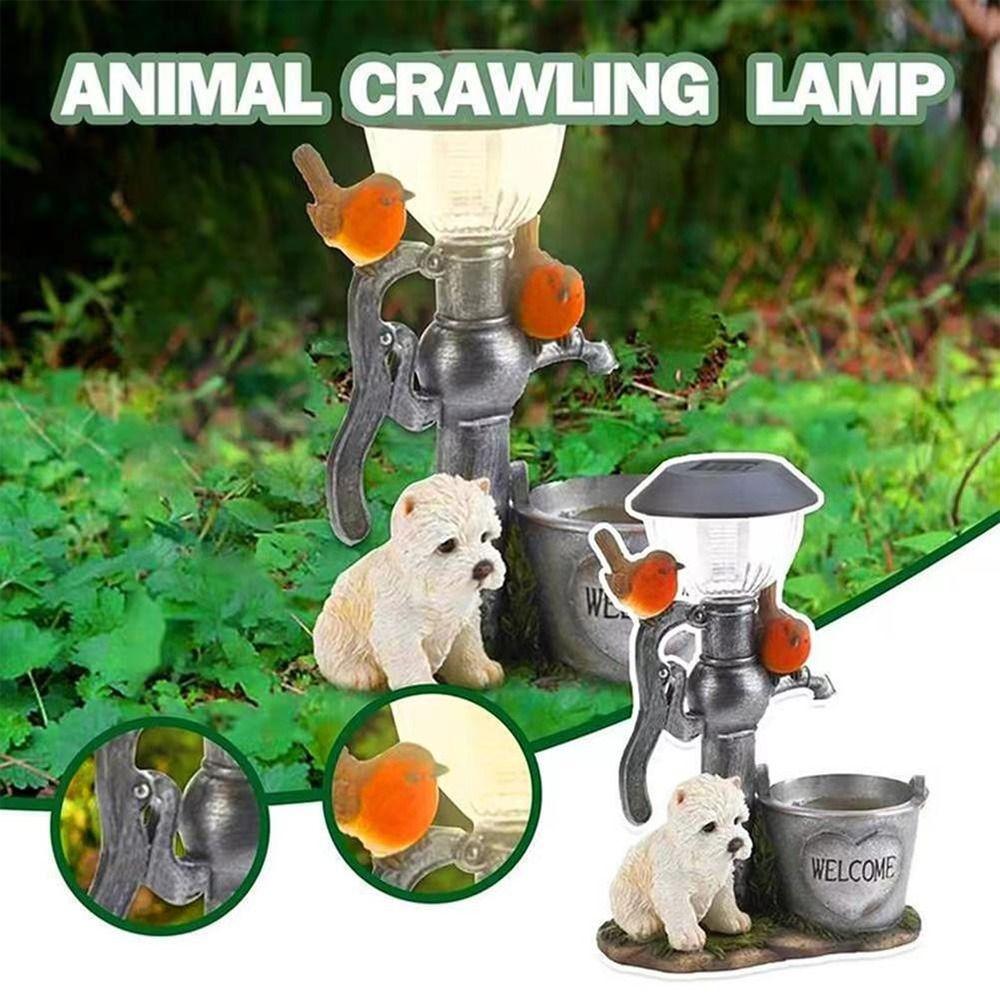 

Lawn Lamp Animal Light Decor Cat Sculpture Solar Garden Animal Statue Squirrel Statue Ornament Rabbit
