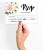 Inkdotpot 50 Blank RSVP Cards With White Envelopes Floral 4"x6" Response Cards-RSVP Reply Card For Wedding-Bridal Shower-Baby Shower-Rehearsal