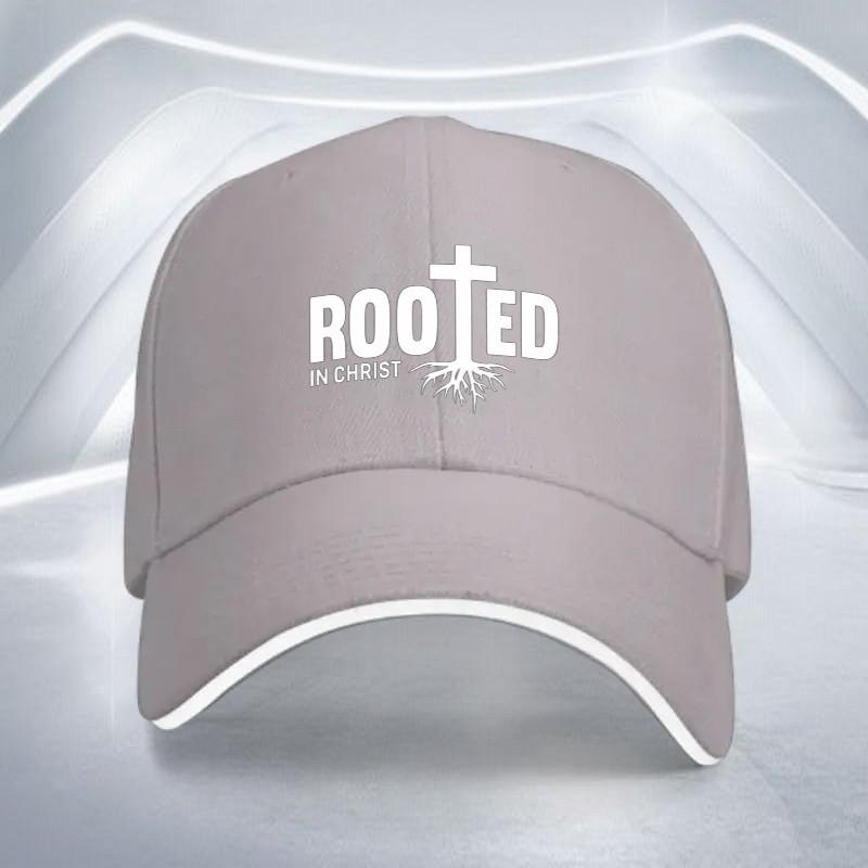 Rooted In Christ Cross Tree Baseball Cap Polyester Adjustable Unisex Casual Golf Hat One Size