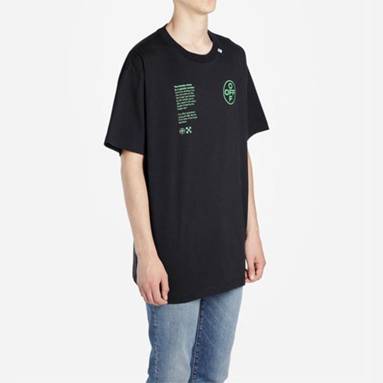 Off-White Ss20 Striped Arrow Short Sleeve T-Shirt, Loose Fit Men Tops Black OMAA038R201850061045