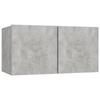 TV Stand - 8-piece Set - Concrete Gray - Engineered Wood - Large Storage Space