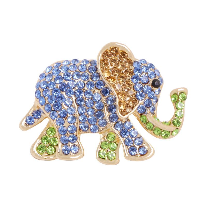 New European and American fashion full diamond elephant brooch, cartoon cute animal chest decoration