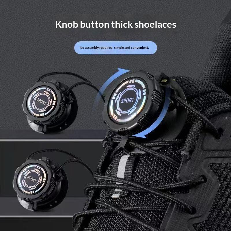 Automatic Tieless Shoelaces Simple Install Swivel Buckle Thick Anti-slip Rope for Men Women Kids Sports Shoes Casual Sneakers