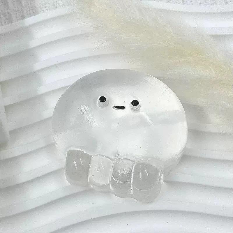 Taba Squishy Quallen Oktopus Spielzeug - Transparent Niedlich Sensorisches Fidget für Schreibtisch Fokus