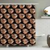 Shower Curtain Featuring Funny Faces Pattern With Name Or Photo For Bathroom Decor Modern Printing Black