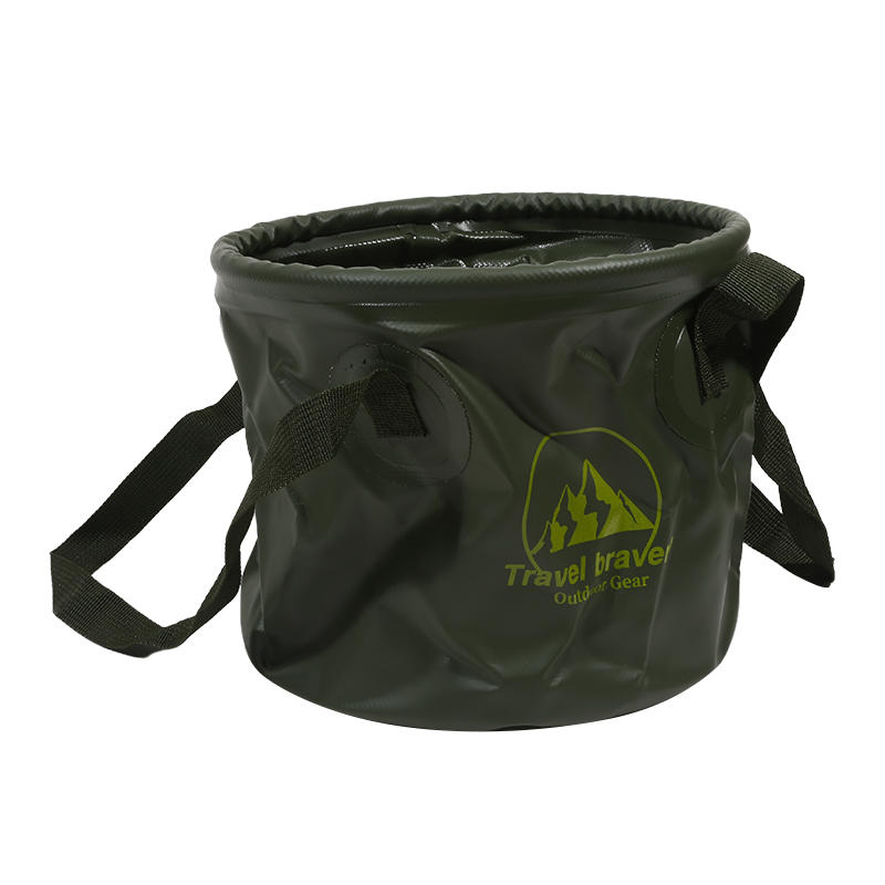 10L Folding Portable Bucket with Cover Car Wash Fishing Bathroom Tool Silicone Outdoor Camping Household Supplies