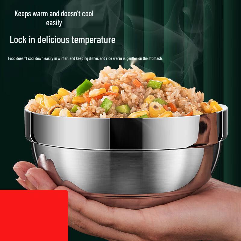 VEYO Stainless Steel Double-Layer Anti-Scald Bowl Set