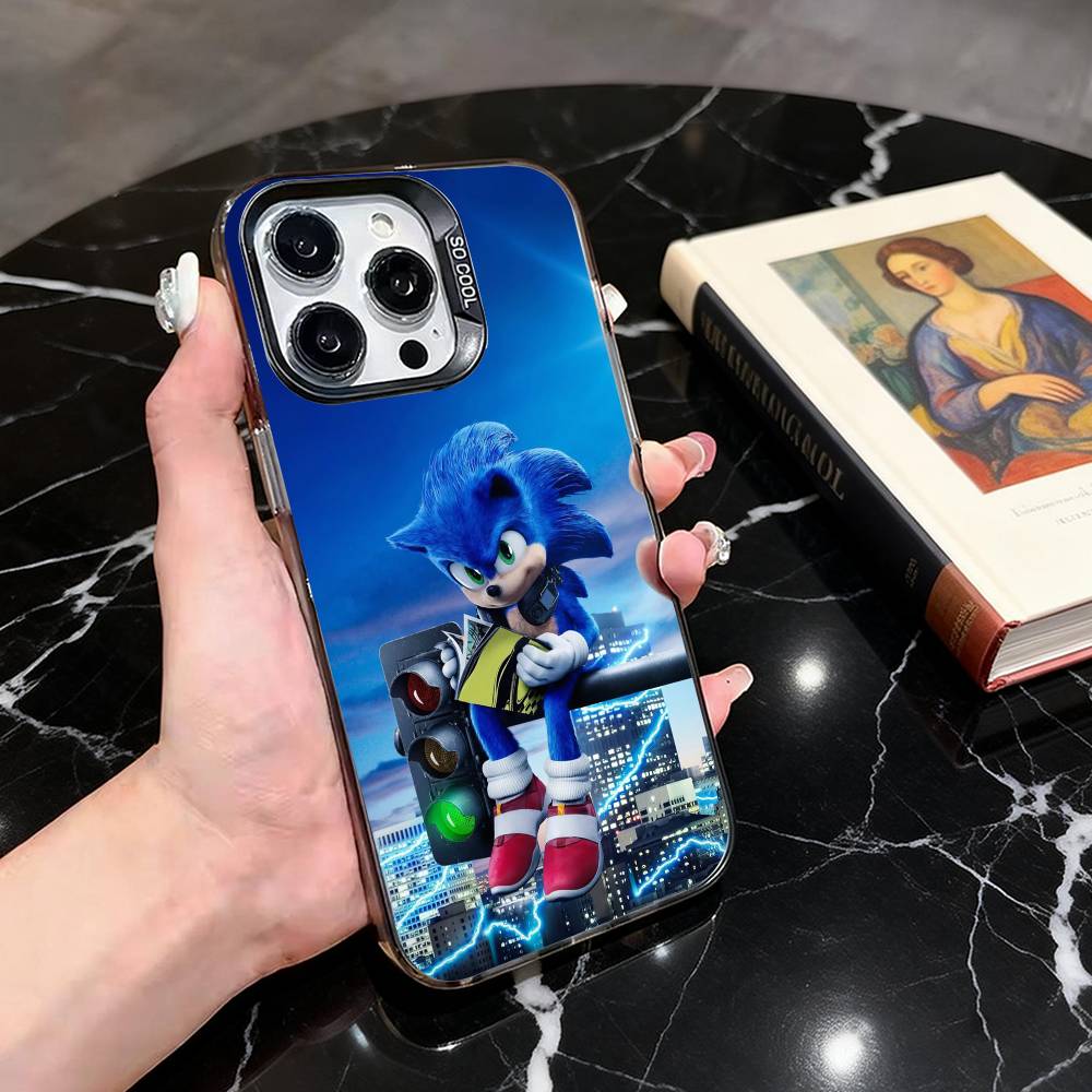 CUTE The H-Hedgehogs S-Sonic-HS Phone Case For iPhone 17,16,15,14,13,12,11 Plus,Pro Max,Colorful Silver Phone case Funda Cover